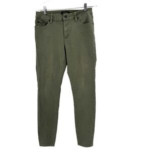 Tahari Kelly Classic Skinny Pants Women's 6 Olive Green Stretch Fall Preppy Jean
